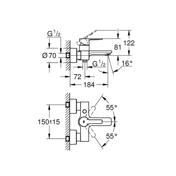 Смеситель для ванны Grohe Lineare New 33849001 - фото 4