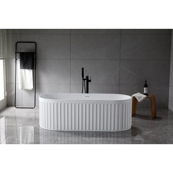 Ванна отдельностоящая BelBagno Solid Surface 170х75 см BB-BOHEME-170-75-55-SSB, белый матовый - фото 5