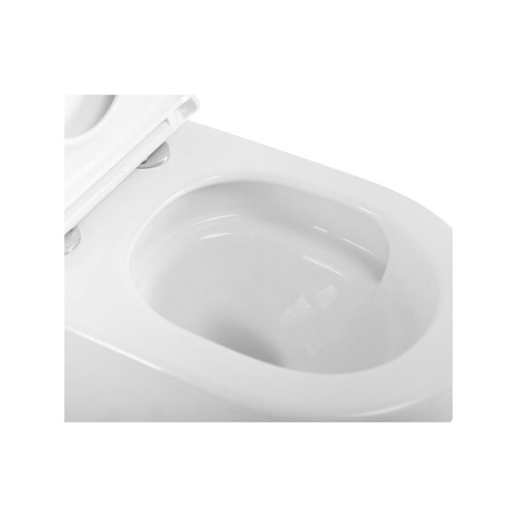 Унитаз подвесной безободковый Belbagno BB003CH-TOR/SC с тонкой крышкой микролифт (система смыва Торнадо) - фото 7