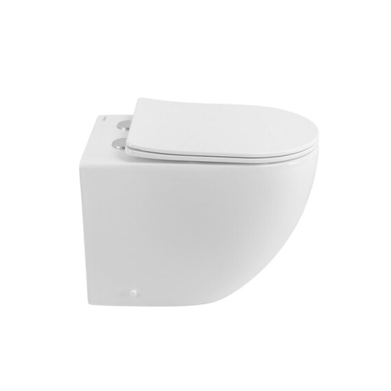 Унитаз приставной безободковый BelBagno SFERA-R BB2141CB-TOR/SC с тонкой крышкой микролифт (система смыва Торнадо) - фото 3