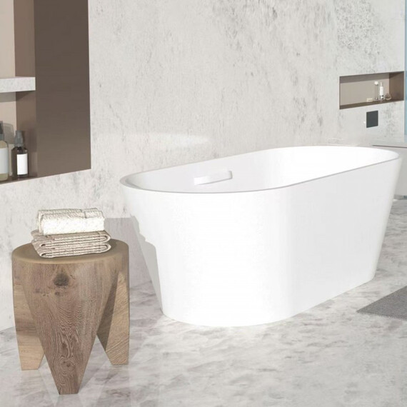 Ванна отдельностоящая Cezares Solid Surface COMFORT 170x75 см CZR-COMFORT-170-75-53-SSB-HND, белый матовый - фото 2