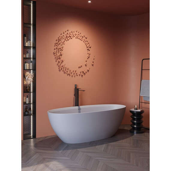 Ванна отдельностоящая Cezares Solid Surface 170x76 см CZR-LIBERTA-170-76-56-GM-SSB, белый матовый - фото 5