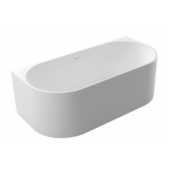 Ванна каменная Cezares Solid Surface 170x80 см CZR-METAURO-WALL-170-80-55-SSB, белый матовый - фото 
