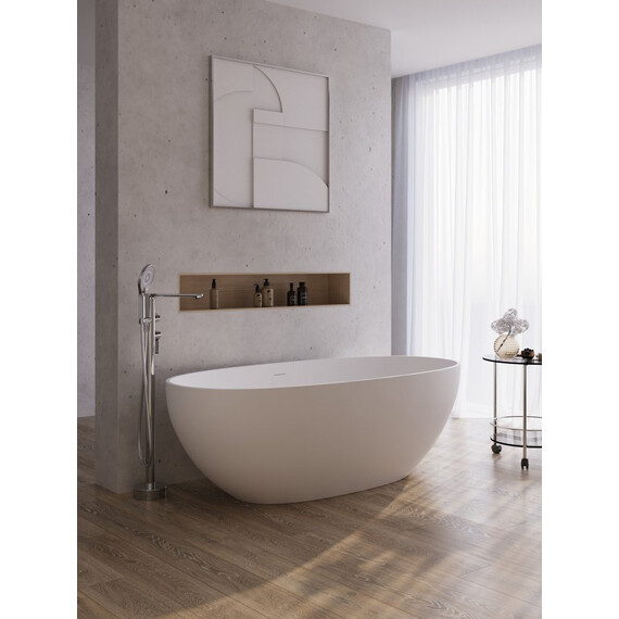 Ванна отдельностоящая Cezares Solid Surface 170x80 см CZR-RELAX2.0-170-80-56-SSB, белый матовый - фото 4