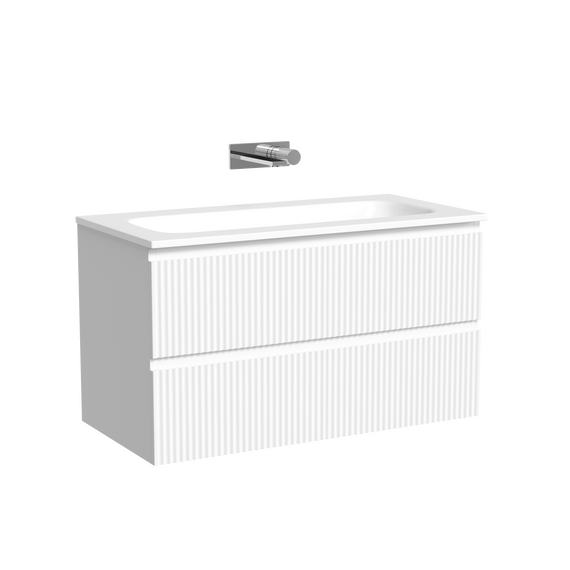Тумба подвесная с раковиной Sancos Snob R 90 см SNR90W, Bianco (раковина Grace CN7019wx) - фото 