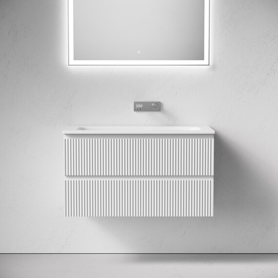 Тумба подвесная с раковиной Sancos Snob R 90 см SNR90W, Bianco (раковина Grace CN7019wx) - фото 4