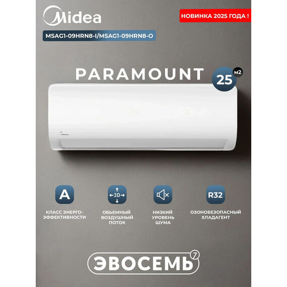 Сплит-система Midea Paramount R32 MSAG1-09HRN8-I/MSAG1-09HRN8-O - фото 5
