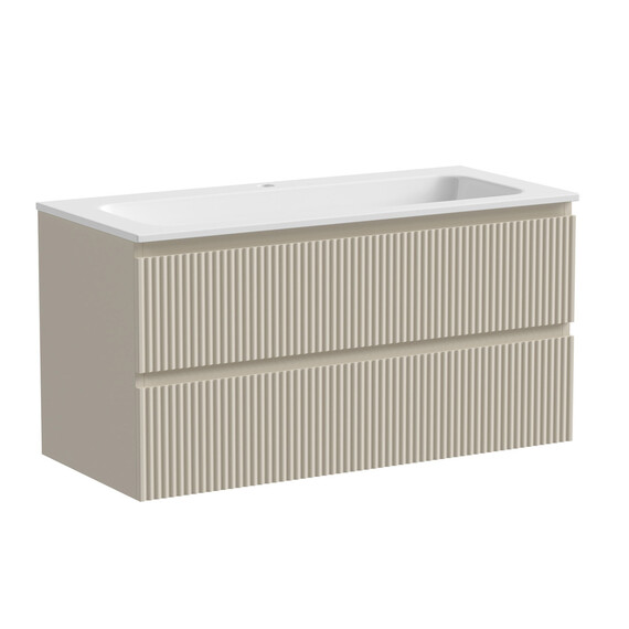 Тумба подвесная с раковиной Sancos Snob R 100 см SNR100CE, Beige soft (раковина Grace CN7013) - фото 2