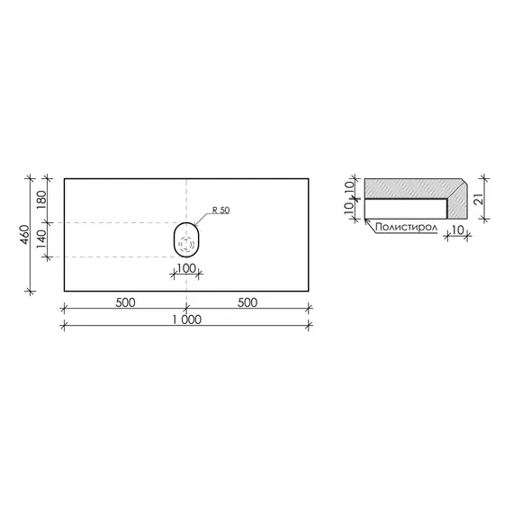 Тумба подвесная с раковиной Sancos Snob R 100 см SNR100SM, Doha soft (раковина Element CN6008, столешница TT100A2) - фото 11