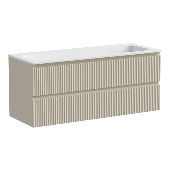 Тумба подвесная с раковиной Sancos Snob R 120 см SNR120CE, Beige soft (раковина Grace CN7017) - фото 2