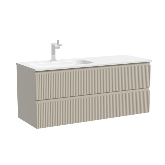 Тумба подвесная с раковиной-столешницей Sancos Snob R 120 см SNR120LCE, Beige soft (раковина Grace CN7020) - фото 2