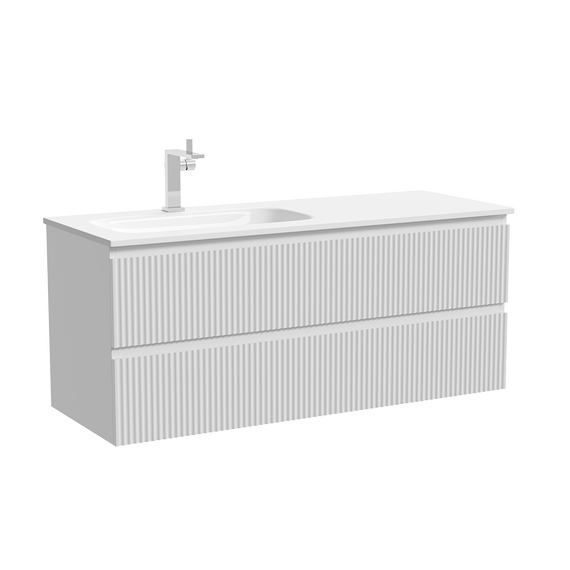 Тумба подвесная с раковиной-столешницей Sancos Snob R 120 см SNR120LW, Bianco (раковина Grace CN7020) - фото 2