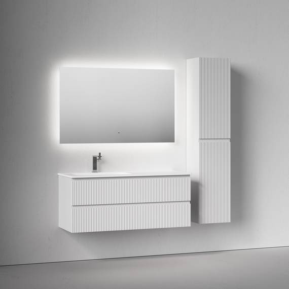 Тумба подвесная с раковиной-столешницей Sancos Snob R 120 см SNR120LW, Bianco (раковина Grace CN7020) - фото 5