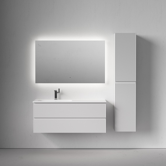 Тумба подвесная с раковиной-столешницей Sancos Snob R 120 см SNR120LW, Bianco (раковина Grace CN7020) - фото 6