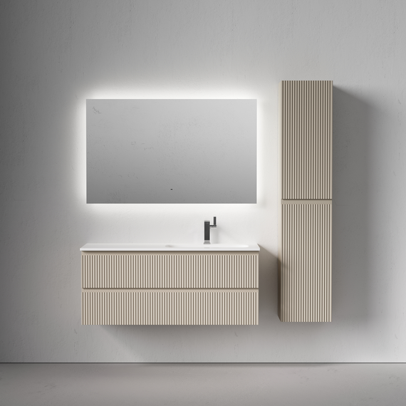 Тумба подвесная с раковиной-столешницей Sancos Snob R 120 см SNR120RCE, Beige soft (раковина Grace CN7021) - фото 5