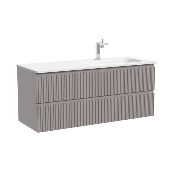 Тумба подвесная с раковиной-столешницей Sancos Snob R 120 см SNR120RSM, Doha soft (раковина Grace CN7021) - фото 2