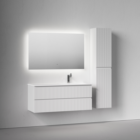 Тумба подвесная с раковиной-столешницей Sancos Snob R 120 см SNR120RW, Bianco (раковина Grace CN7021) - фото 5