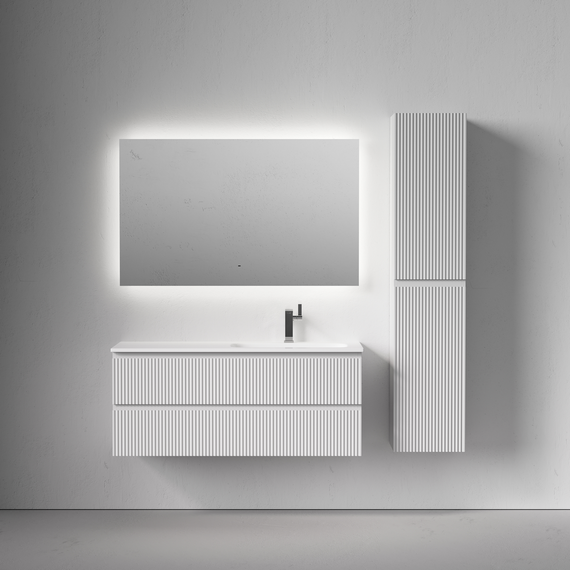 Тумба подвесная с раковиной-столешницей Sancos Snob R 120 см SNR120RW, Bianco (раковина Grace CN7021) - фото 6