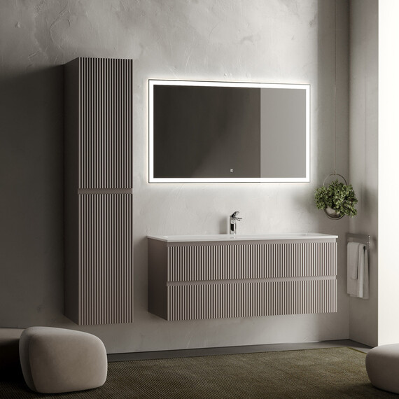 Тумба подвесная с раковиной Sancos Snob R 120 см SNR120SM, Doha soft (раковина Grace CN7017) - фото 6