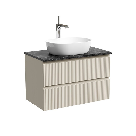 Тумба подвесная с раковиной Sancos Snob R 80 см SNR80CE, Beige Soft (раковина Element CN5010, столешница TT80A1X) - фото 
