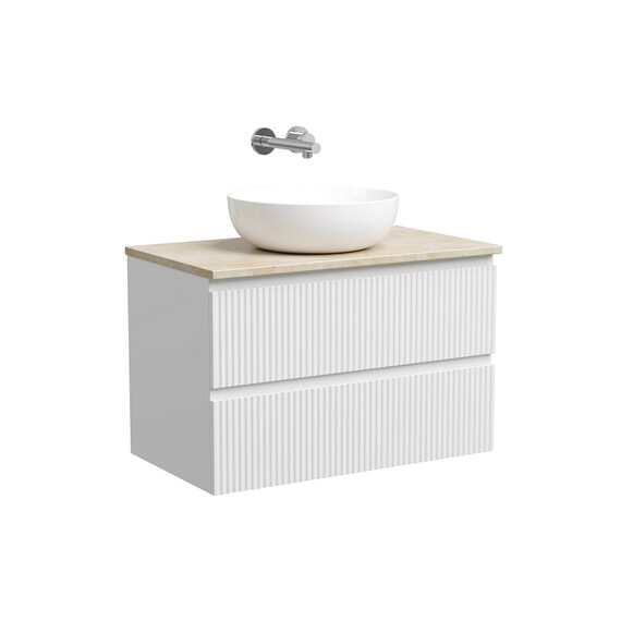 Тумба подвесная с раковиной Sancos Snob R 80 см SNR80W, Bianco (раковина Element CN5024, столешница TT80A2) - фото 