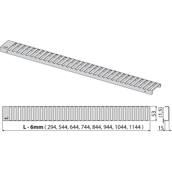 Решетка AlcaPlast LINE-1050L для трапа - фото 2
