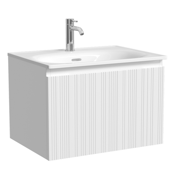 Тумба подвесная с раковиной Sancos Code 60 см CD60W, белый матовый (раковина Sabo CN13001) - фото 