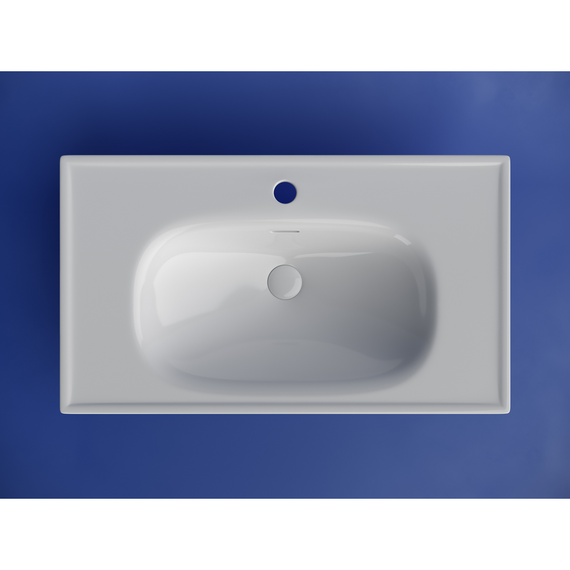 Тумба подвесная с раковиной Sancos Code 80 см CD80W, белый матовый (раковина Sabo CN13002) - фото 7