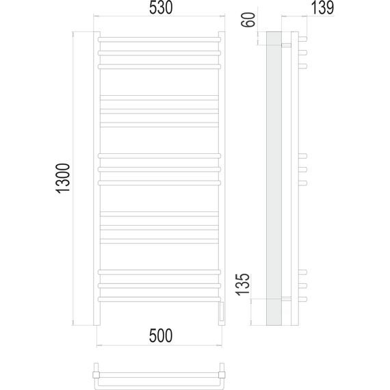 Полотенцесушитель электрический Terminus Соренто П15 500x1300 мм 4670078531483 - фото 3