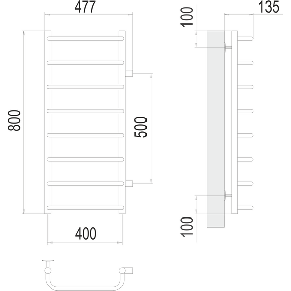 Полотенцесушитель водяной Terminus Стандарт П8 500x800 мм 4670078530356 - фото 3