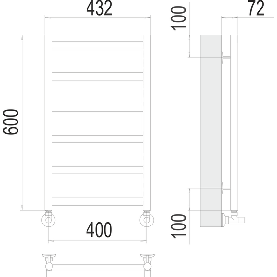 Полотенцесушитель водяной Terminus Аврора П6 400x600 мм 4670078529879 - фото 3