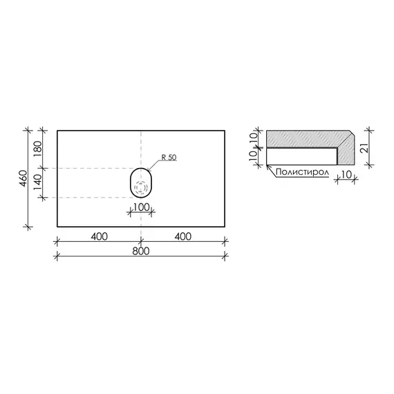 Тумба подвесная с раковиной Sancos Delta 80 см DL80W, дуб светлый/белый (раковина Element CN5004, столешница TT80A2) - фото 7