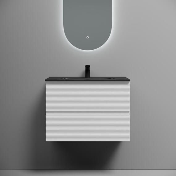 Тумба подвесная с раковиной Sancos Folk 70 см FL70W, Bianco (раковина Element CN7007MB) - фото 3