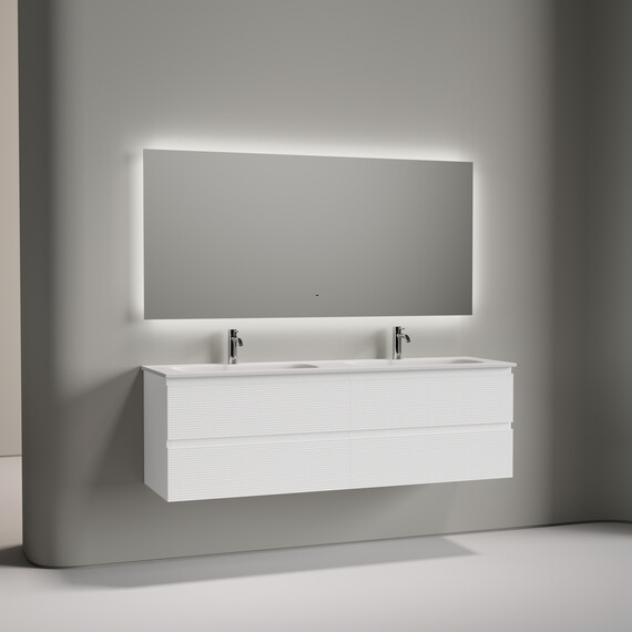 Тумба подвесная с раковиной-столешницей Sancos Folk 160 см FL80W, Bianco (раковина Grace ​CN7023) - фото 3