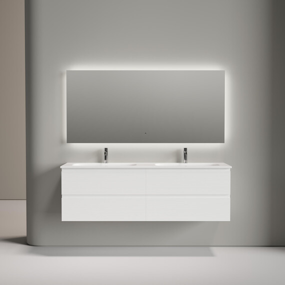 Тумба подвесная с раковиной-столешницей Sancos Folk 160 см FL80W, Bianco (раковина Grace ​CN7023) - фото 6