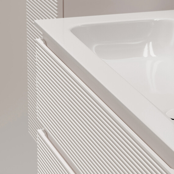 Тумба подвесная с раковиной Sancos Folk 100 см FL100W, Bianco (раковина Grace ​CN7013​) - фото 5