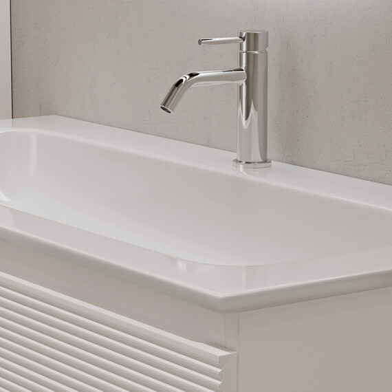 Тумба подвесная с раковиной Sancos Folk 100 см FL100W, Bianco (раковина Grace ​CN7013​) - фото 3