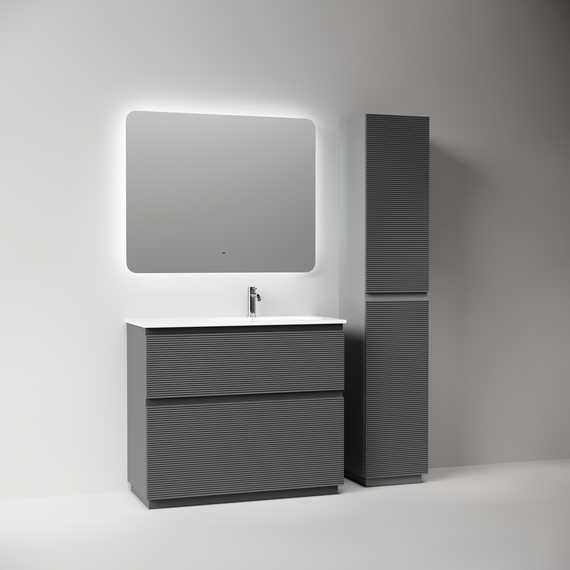 Тумба напольная с раковиной-столешницей Sancos Folk Floor 100 см FL100FRGS, Grey soft (раковина Grace CN7015) - фото 6