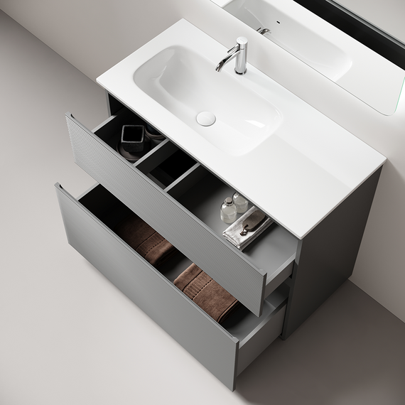 Тумба напольная с раковиной-столешницей Sancos Folk Floor 120 см FL120FLES, Ergraut soft (раковина Grace CN7020) - фото 4