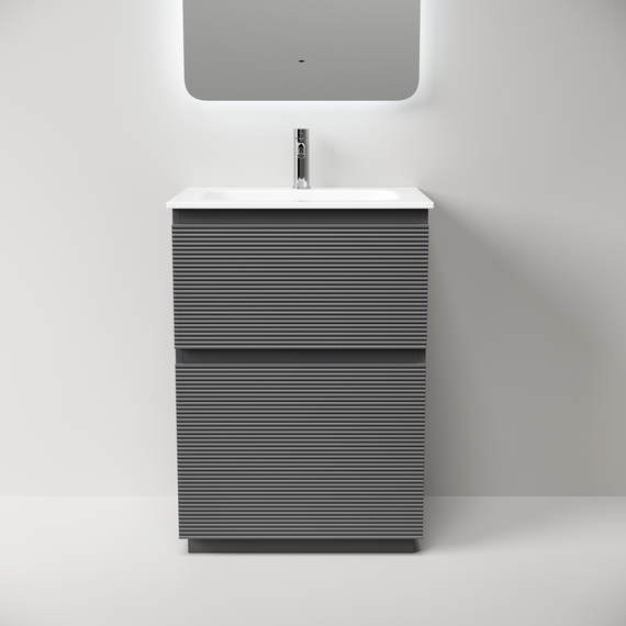 Тумба напольная с раковиной Sancos Folk Floor 60 см FL60FGS, Grey soft (раковина Grace CN7011) - фото 3