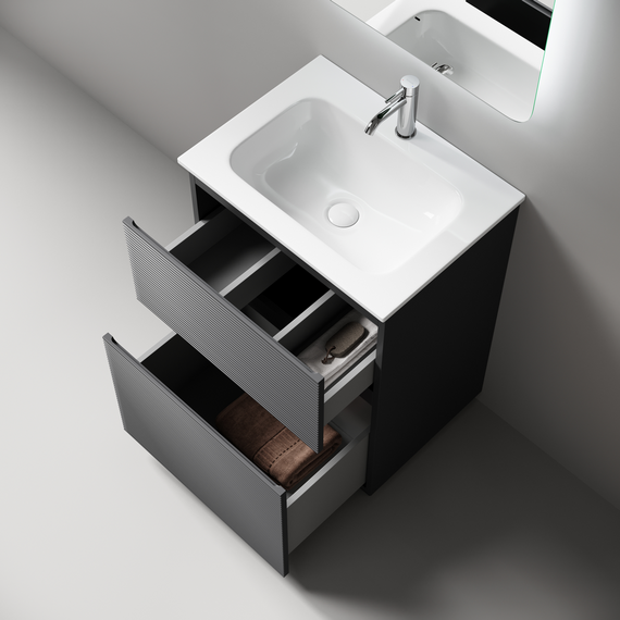 Тумба напольная с раковиной Sancos Folk Floor 60 см FL60FGS, Grey soft (раковина Grace CN7011) - фото 4
