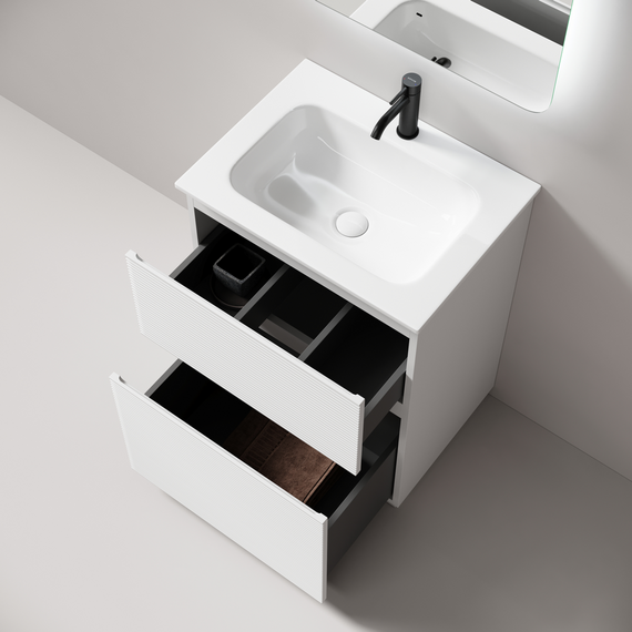 Тумба напольная с раковиной Sancos Folk Floor 60 см FL60FW, Bianco (раковина Grace CN7011) - фото 3