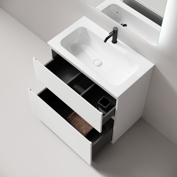 Тумба напольная с раковиной Sancos Folk Floor 80 см FL80FW, Bianco (раковина Grace CN7012) - фото 4