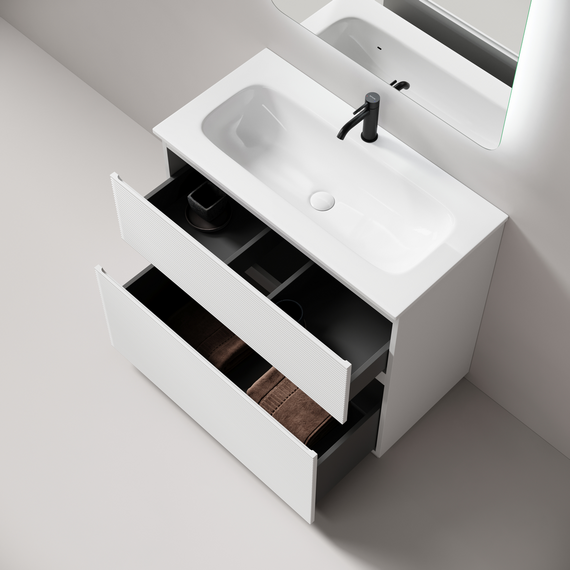 Тумба напольная с раковиной Sancos Folk Floor 90 см FL90FW, Bianco (раковина Grace CN7019) - фото 4