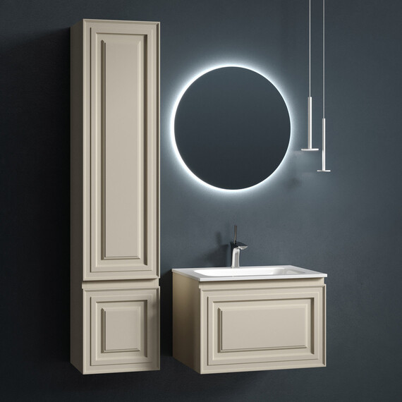 Тумба подвесная с раковиной Sancos Very 60 см VR60CE, Beige soft (раковина Grace CN7011) - фото 6