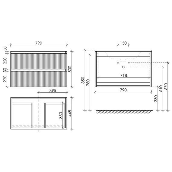 Тумба подвесная с раковиной Sancos Snob R 80 см SNR80MDH, тёмный антрацит матовый (раковина Grace CN7012MDH) - фото 11