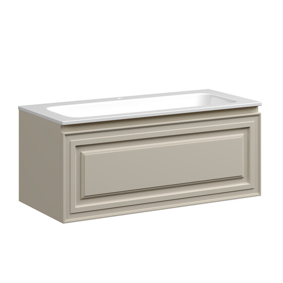 Тумба подвесная с раковиной Sancos Very 100 см VR100CE, Beige soft (раковина Grace ​CN7013​) - фото 2