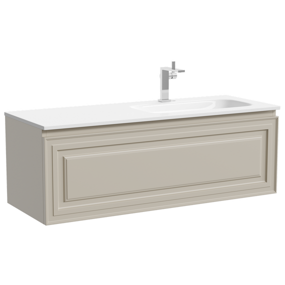 Тумба подвесная с раковиной-столешницей Sancos Very 120 см VR120RCE, Beige soft (раковина Grace ​CN7021​) - фото 2