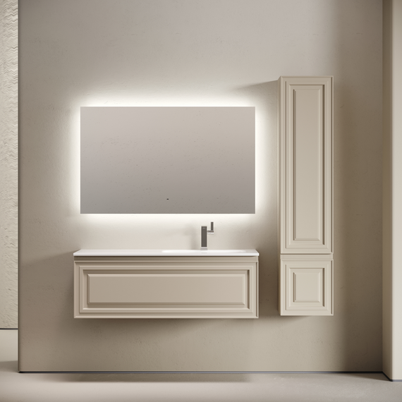 Тумба подвесная с раковиной-столешницей Sancos Very 120 см VR120RCE, Beige soft (раковина Grace ​CN7021​) - фото 6