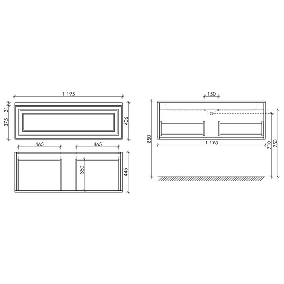 Тумба подвесная с раковиной Sancos Very 120 см VR120SM, Doha soft (раковина Grace ​CN7017​) - фото 8